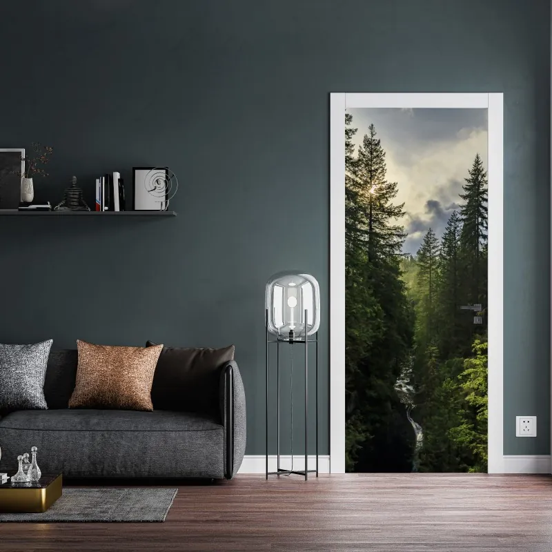 Naklejka na drzwi słoneczna żółta uliczka w Rethymno, Kreta – Wallissimo®