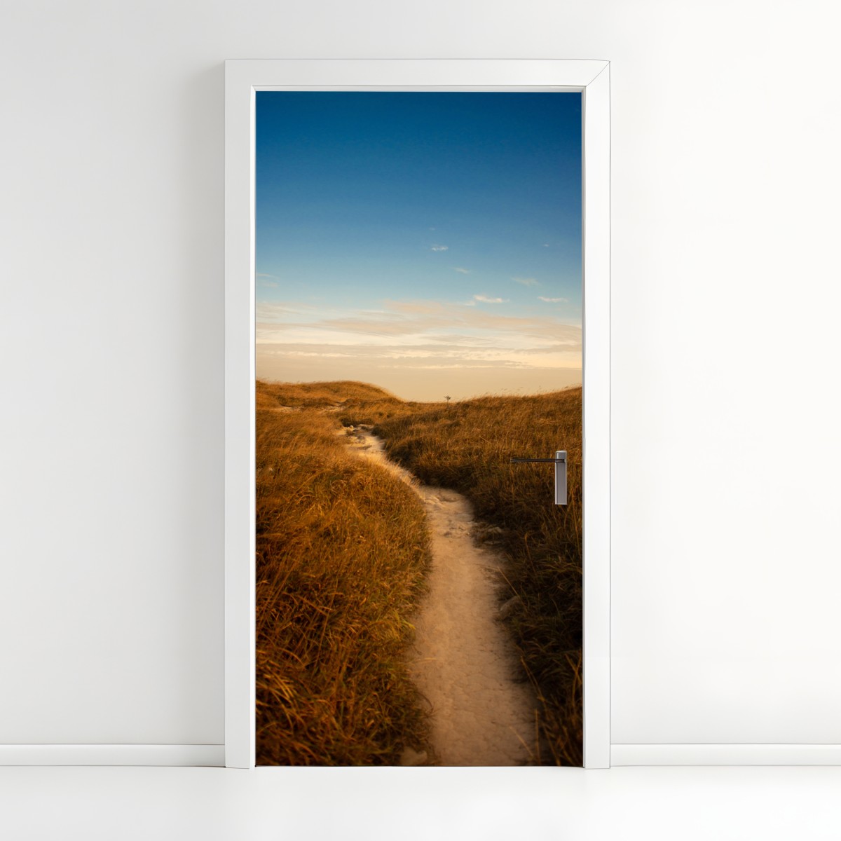 Door sticker sunlit dune path to the coast – Wallissimo®