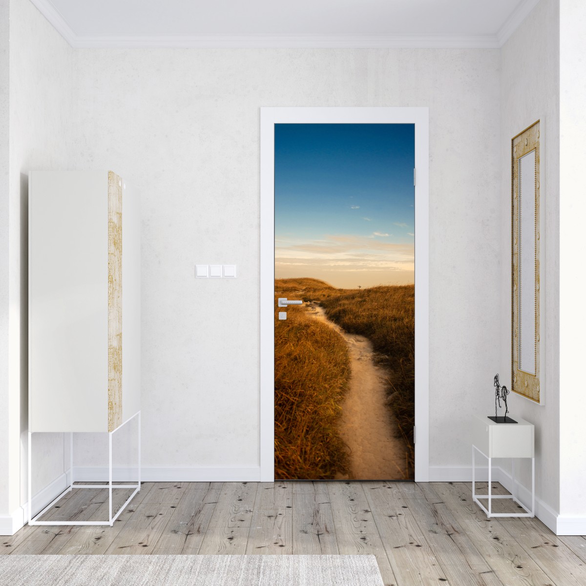 Naklejka na drzwi słoneczna ścieżka przez wydmy – Wallissimo® Naklejka na drzwi słoneczna ścieżka przez wydmy – Wallissimo®