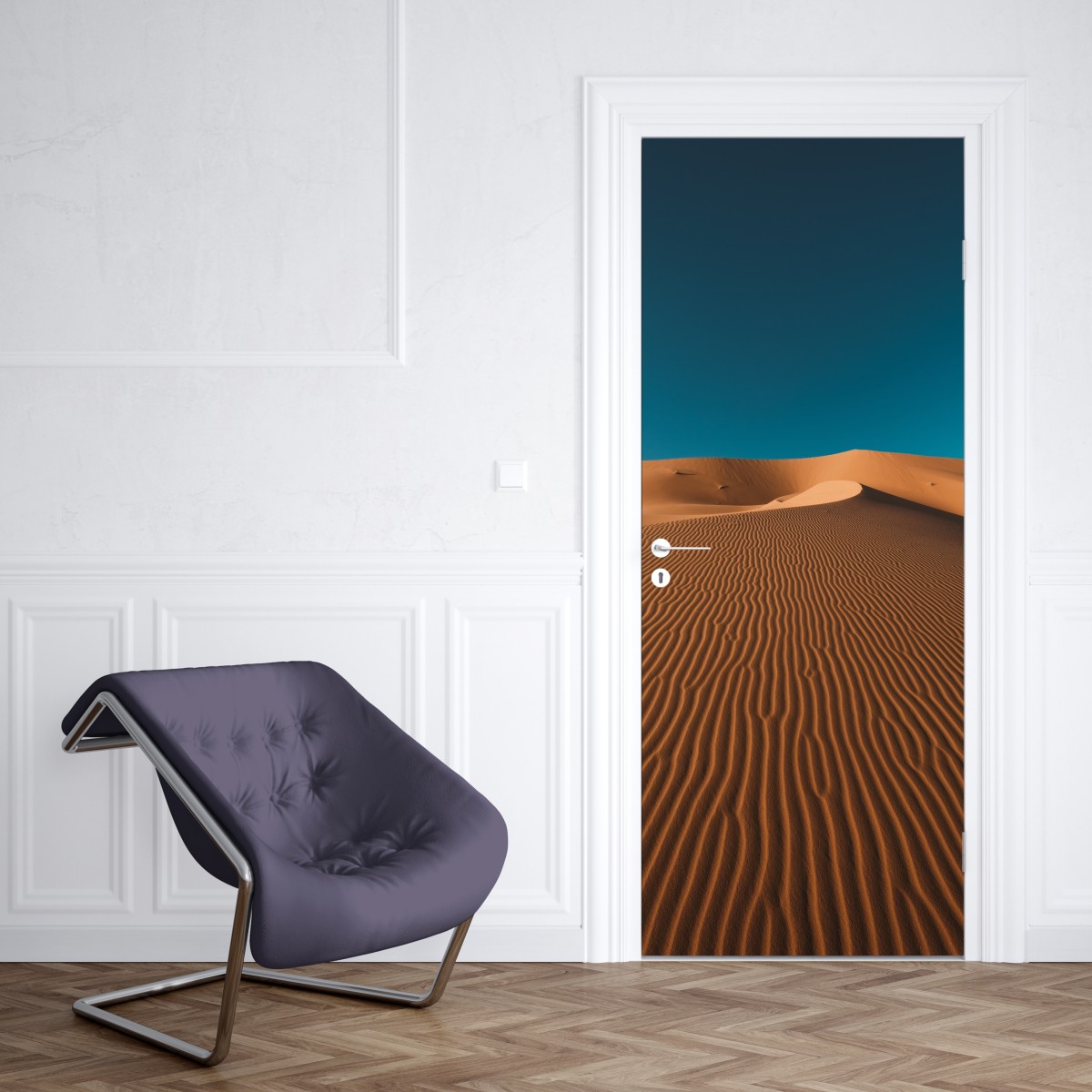 Naklejka na drzwi złote wydmy pod głębokim niebem – Wallissimo® Naklejka na drzwi złote wydmy pod głębokim niebem – Wallissimo®
