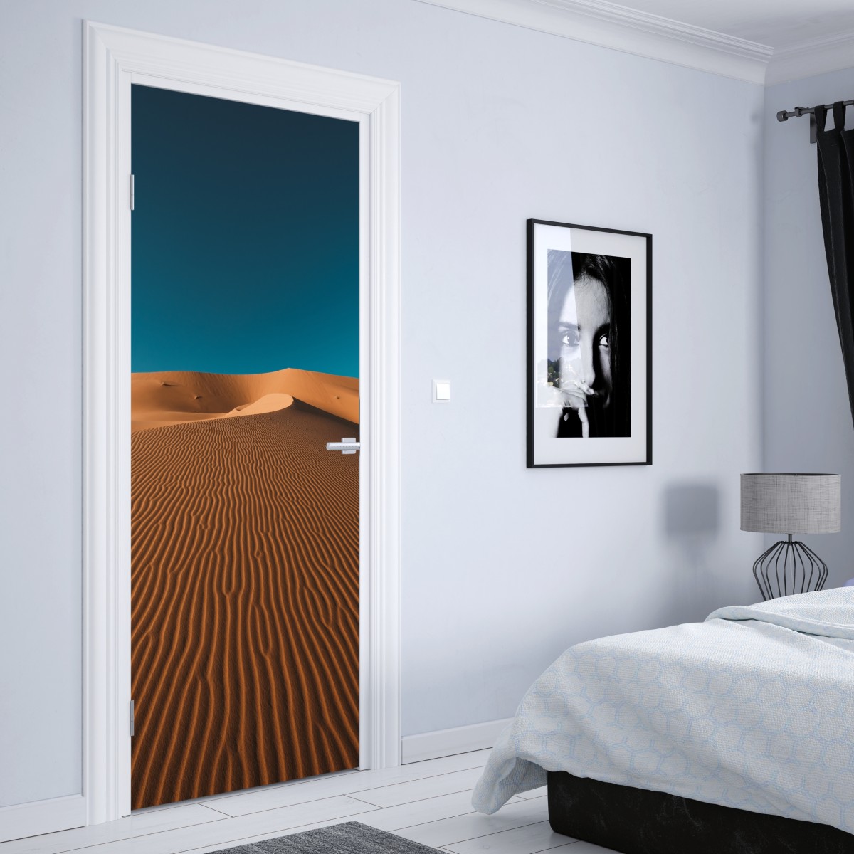 Naklejka na drzwi złote wydmy pod głębokim niebem – Wallissimo® Naklejka na drzwi złote wydmy pod głębokim niebem – Wallissimo®