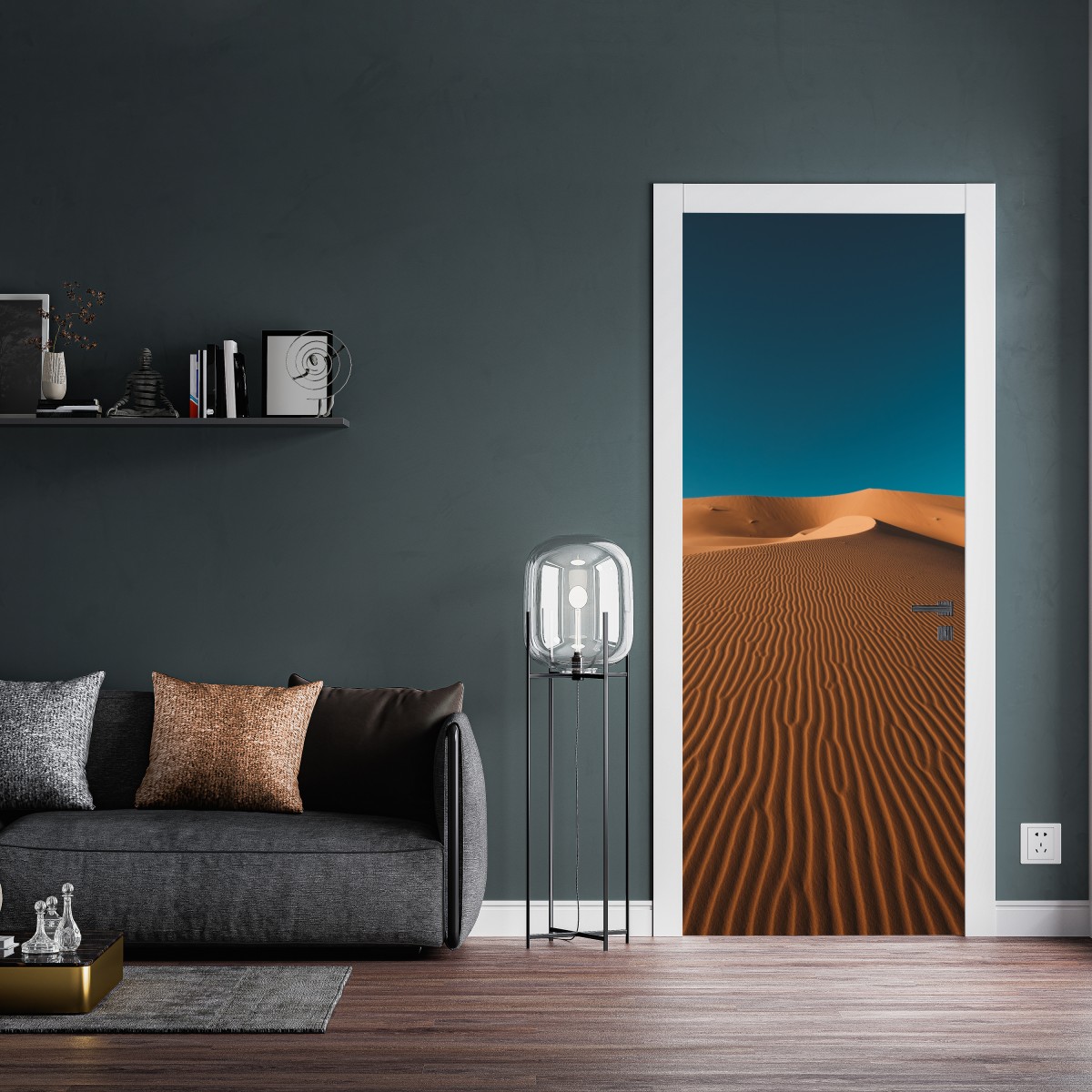 Naklejka na drzwi złote wydmy pod głębokim niebem – Wallissimo® Naklejka na drzwi złote wydmy pod głębokim niebem – Wallissimo®