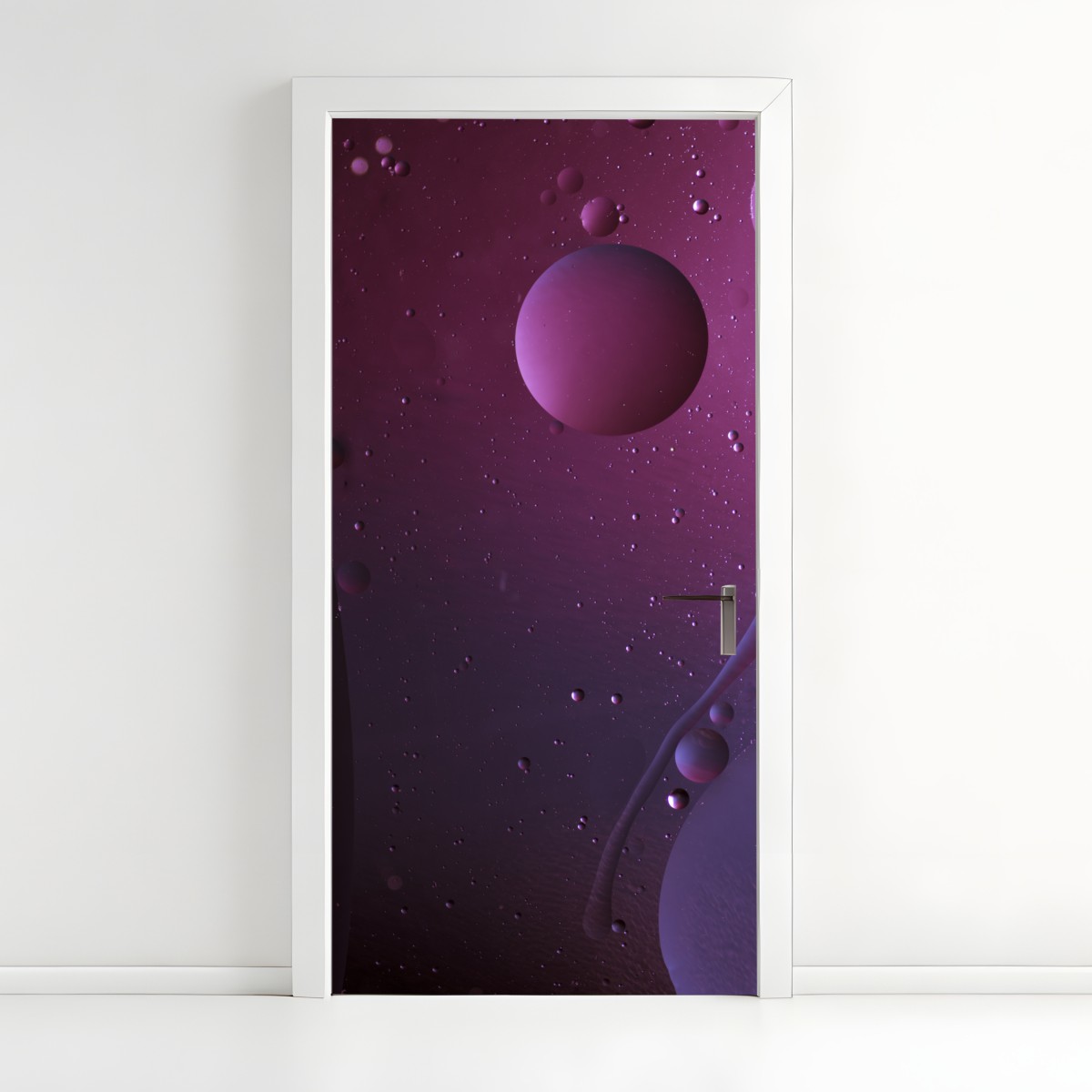 Door sticker purple cosmic spheres abstract art – Wallissimo®