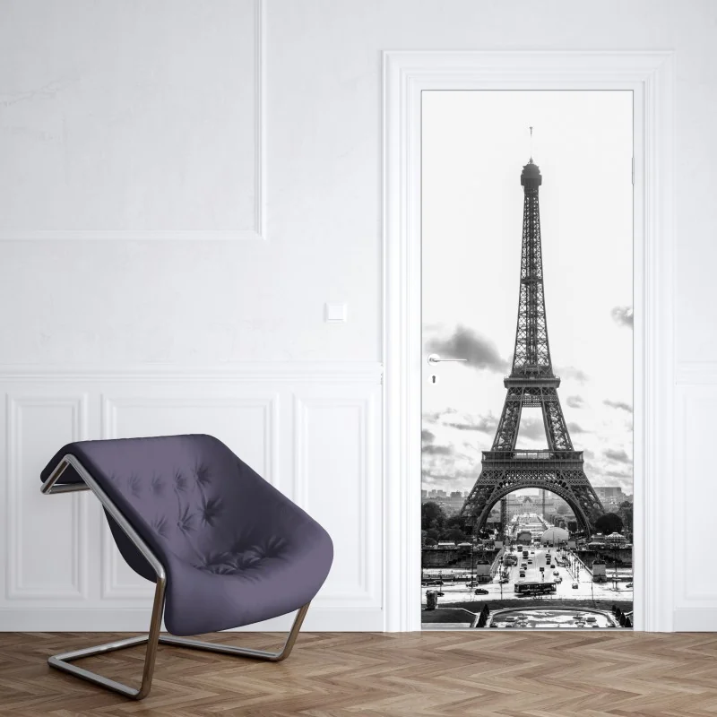 Naklejka na drzwi most Manhattan w kadrze brukowanej ulicy – Wallissimo®