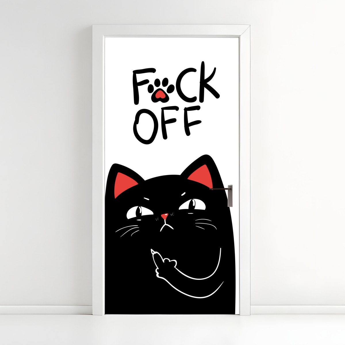 Door sticker sassy black cat with attitude – Wallissimo®