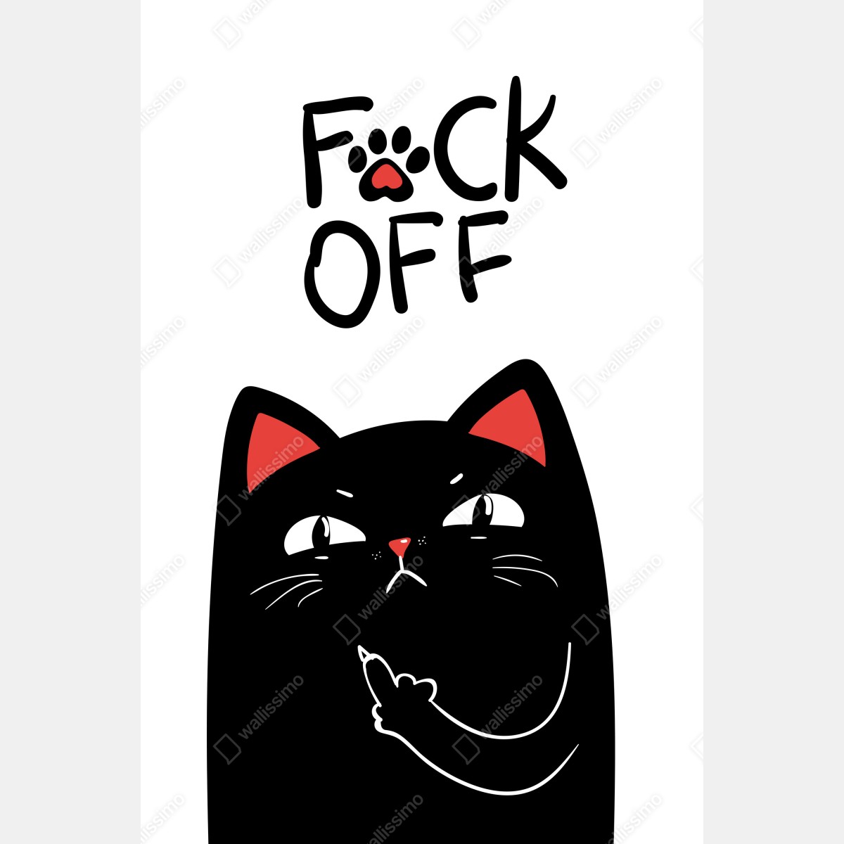 Naklejka na drzwi zuchwały czarny kot z charakterem – Wallissimo® Naklejka na drzwi zuchwały czarny kot z charakterem – Wallissimo®