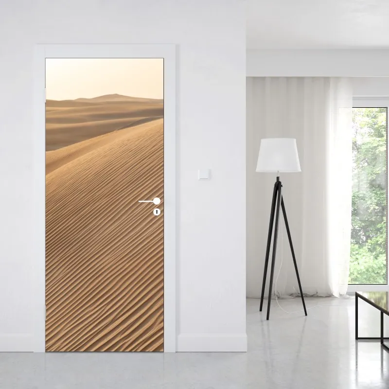 Naklejka na drzwi złoty zachód słońca nad wydmami pustyni – Wallissimo®