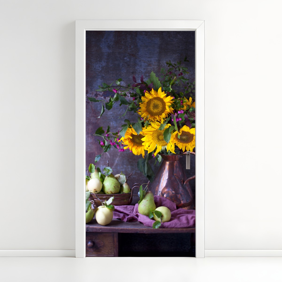 Door sticker sunflowers and pears still life – Wallissimo®