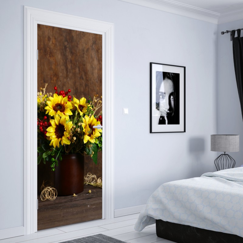 Naklejka na drzwi złote geometryczne fasety – Wallissimo®