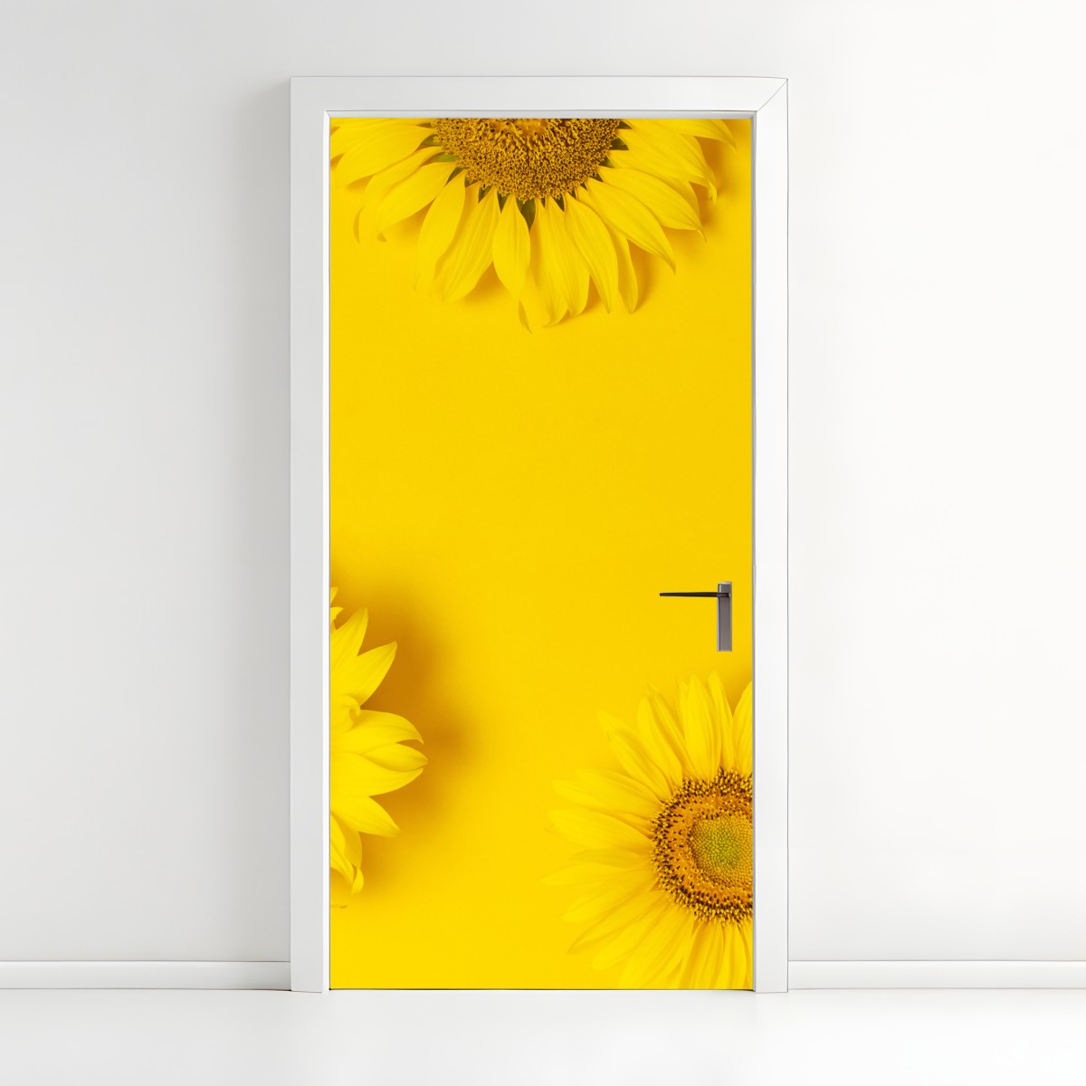 Door sticker sunflower trio on yellow background – Wallissimo®