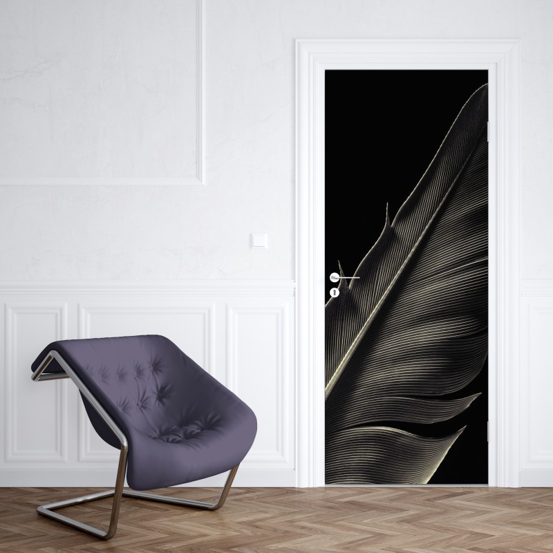 Naklejka na drzwi delikatne pióro w makrofotografii – Wallissimo® Naklejka na drzwi delikatne pióro w makrofotografii – Wallissimo®