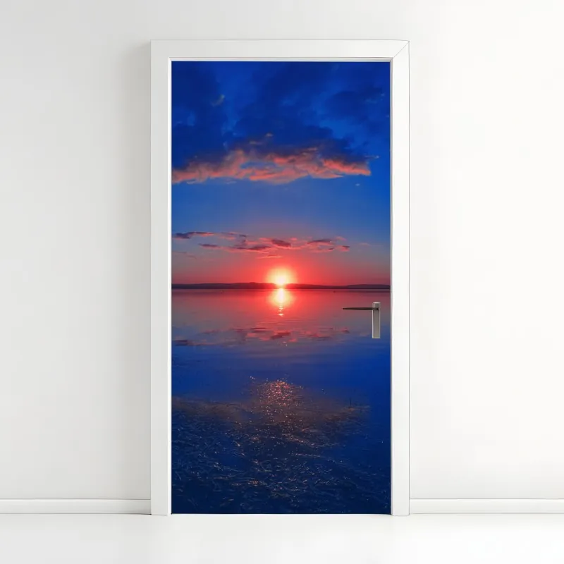 Naklejka na drzwi czarny marmur z białymi żyłkami – Wallissimo®