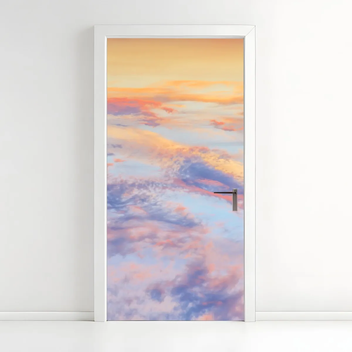 Naklejka na drzwi spokojne pastelowe niebo o wschodzie słońca – Wallissimo® Naklejka na drzwi spokojne pastelowe niebo o wschodzie słońca – Wallissimo®