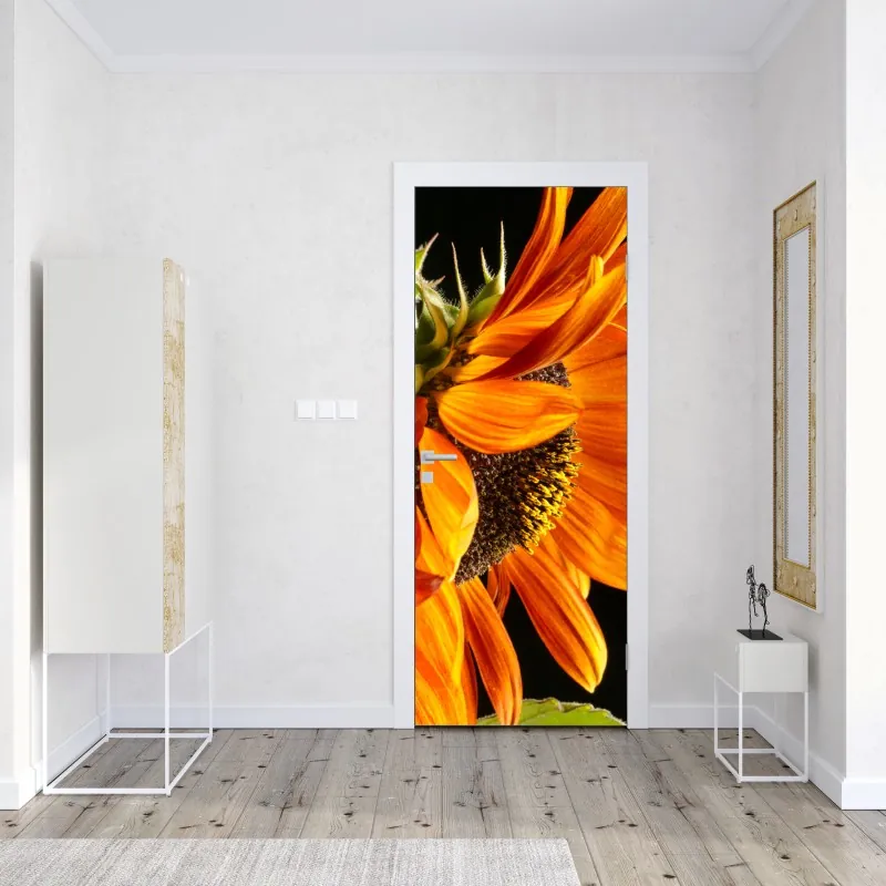 Naklejka na drzwi wiosenna łąka pod błękitnym niebem – Wallissimo®