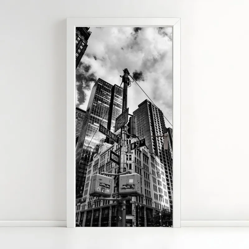 Naklejka na drzwi tropikalny wzór z tukanem i kwiatami – Wallissimo®