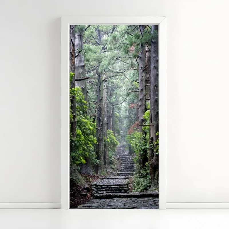 Naklejka na drzwi wzór kratki z diamentami na beżowym tle – Wallissimo®