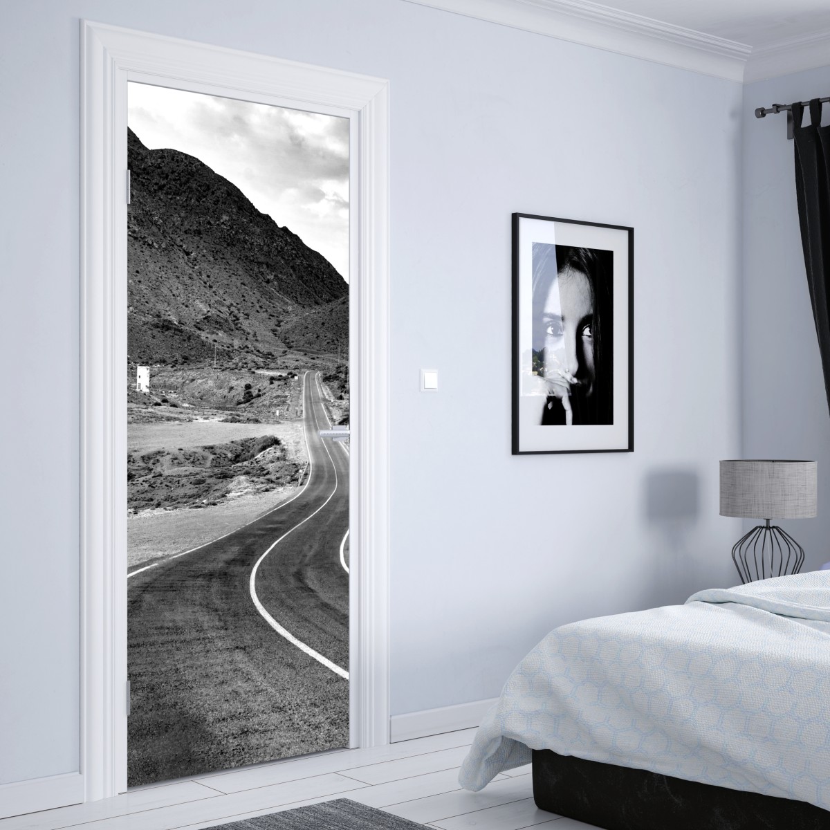 Naklejka na drzwi kręta droga w górach – Wallissimo® Naklejka na drzwi kręta droga w górach – Wallissimo®