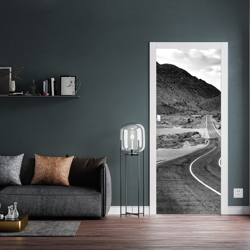 Naklejka na drzwi kręta droga w górach – Wallissimo® Naklejka na drzwi kręta droga w górach – Wallissimo®