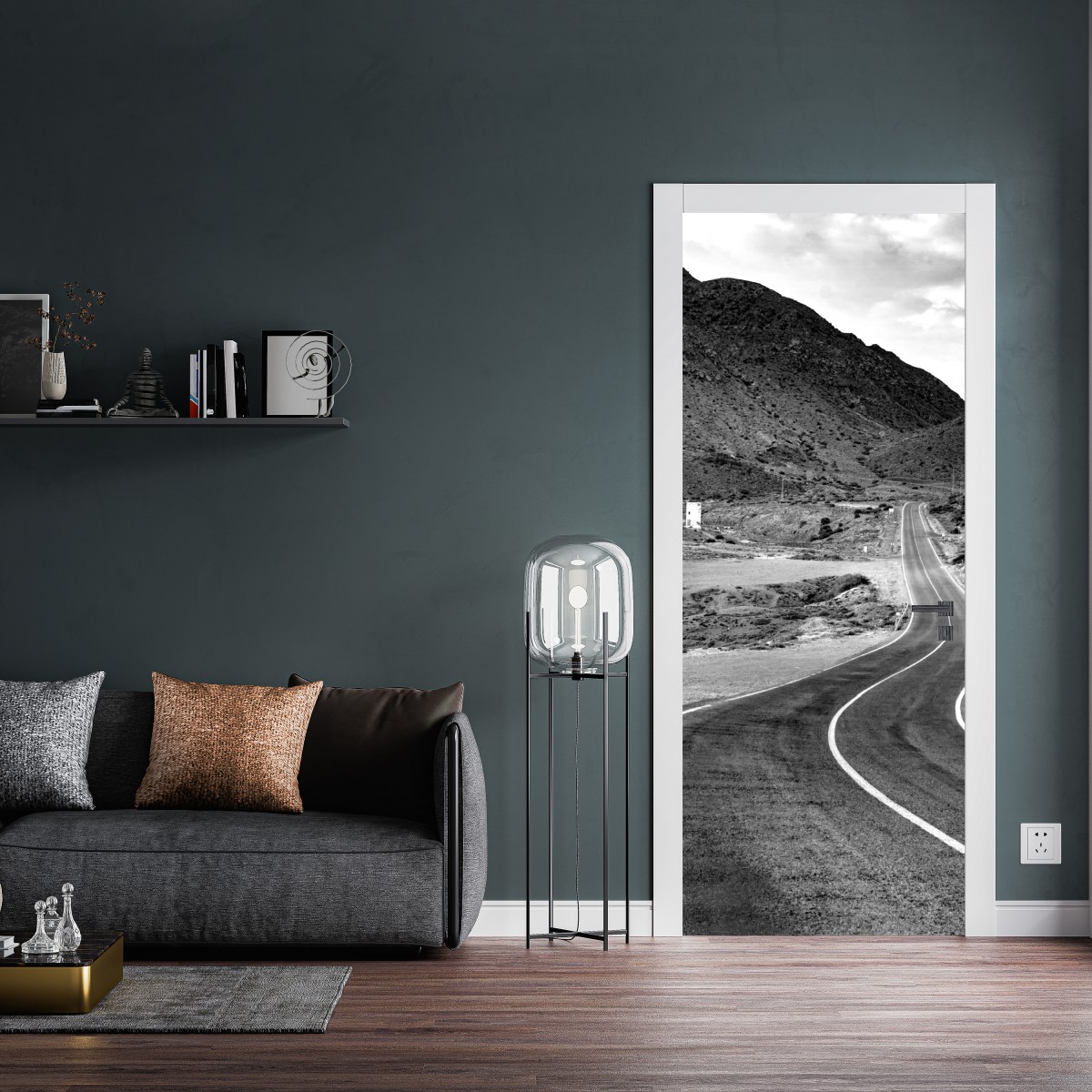 Naklejka na drzwi kręta droga w górach – Wallissimo® Naklejka na drzwi kręta droga w górach – Wallissimo®