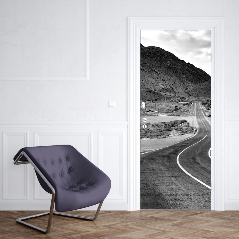 Naklejka na drzwi kręta droga w górach – Wallissimo® Naklejka na drzwi kręta droga w górach – Wallissimo®