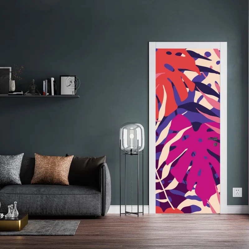 Naklejka na drzwi ciemna faktura marmuru – Wallissimo®