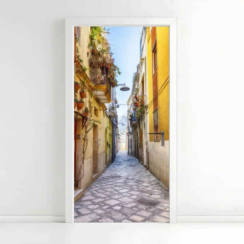 Naklejka na drzwi tropikalna dżungla z tygrysami – Wallissimo®