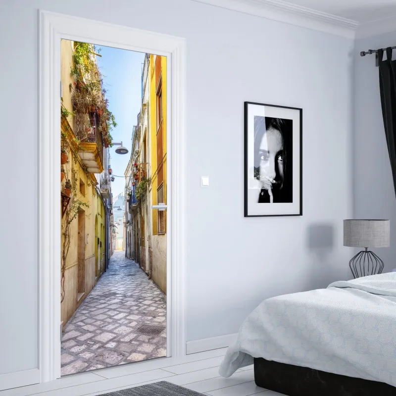 Naklejka na drzwi tropikalna dżungla z tygrysami – Wallissimo®