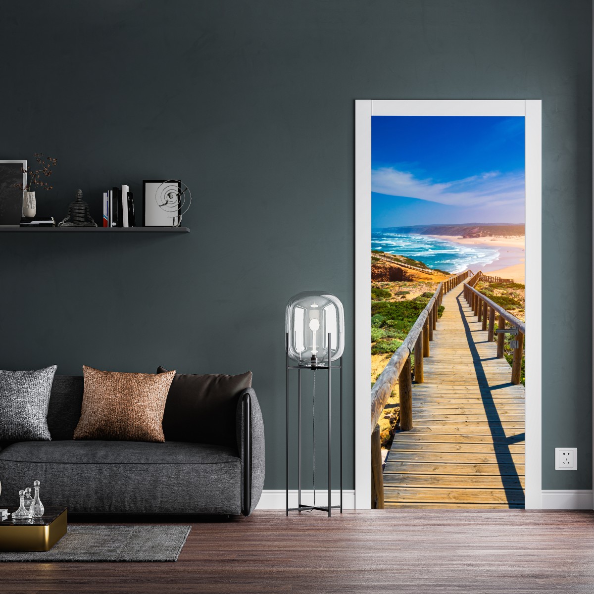 Naklejka na drzwi deptak do Praia da Bordeira – Wallissimo® Naklejka na drzwi deptak do Praia da Bordeira – Wallissimo®