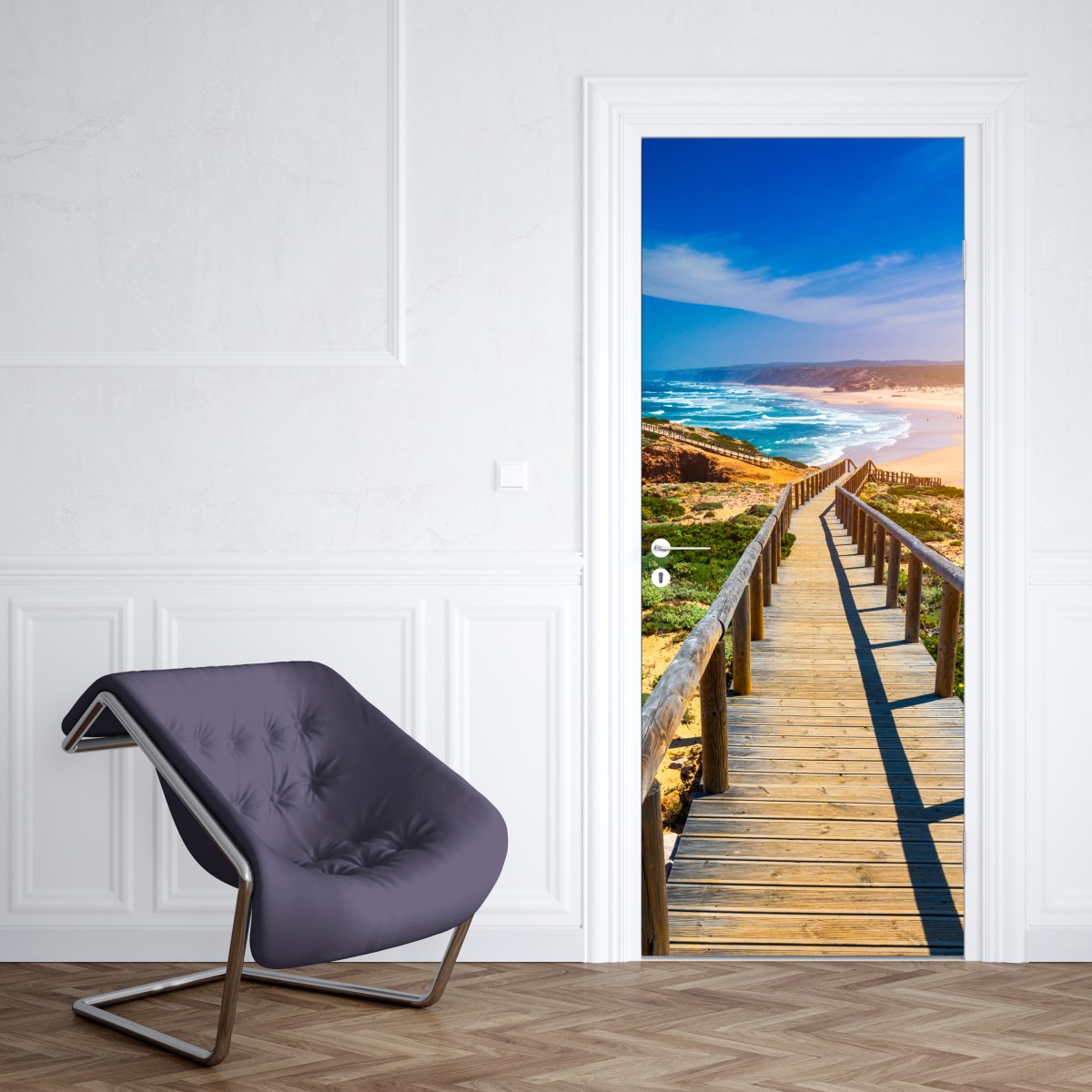 Naklejka na drzwi deptak do Praia da Bordeira – Wallissimo® Naklejka na drzwi deptak do Praia da Bordeira – Wallissimo®