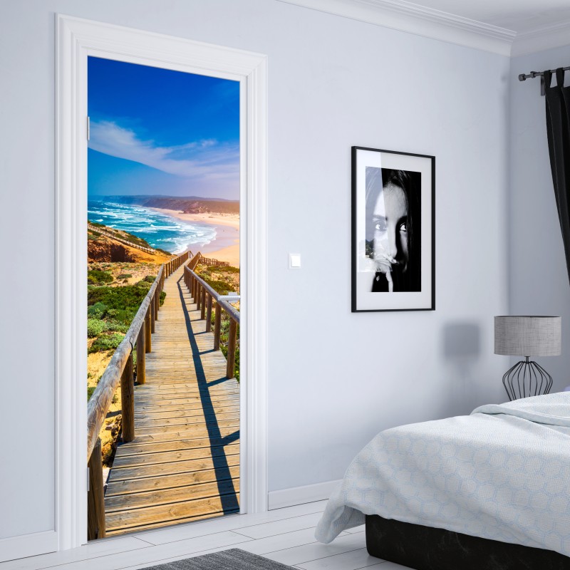 Naklejka na drzwi deptak do Praia da Bordeira – Wallissimo® Naklejka na drzwi deptak do Praia da Bordeira – Wallissimo®