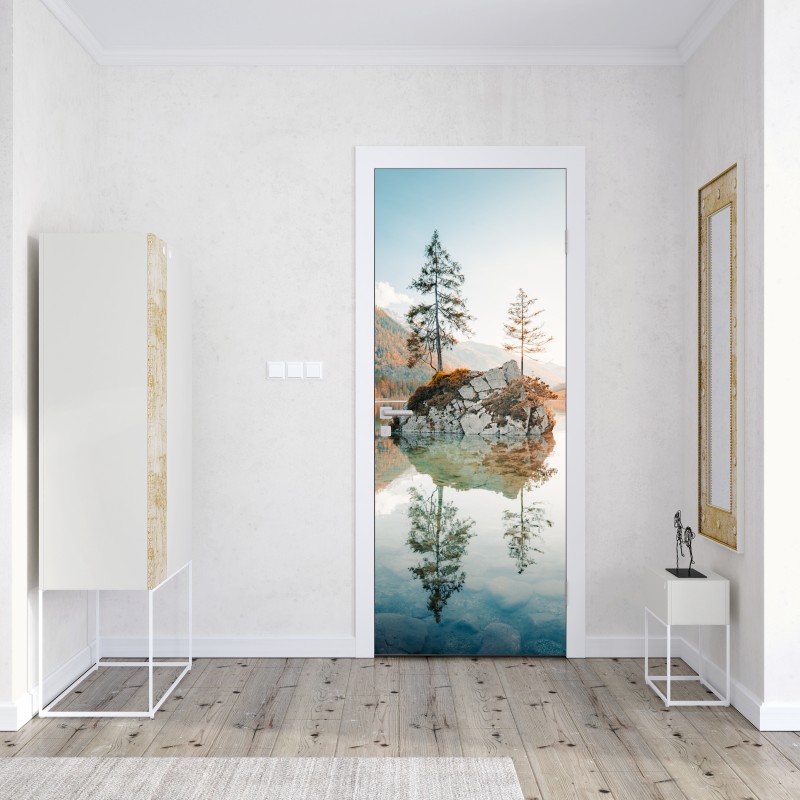 Naklejka na drzwi złote geometryczne fasety – Wallissimo®