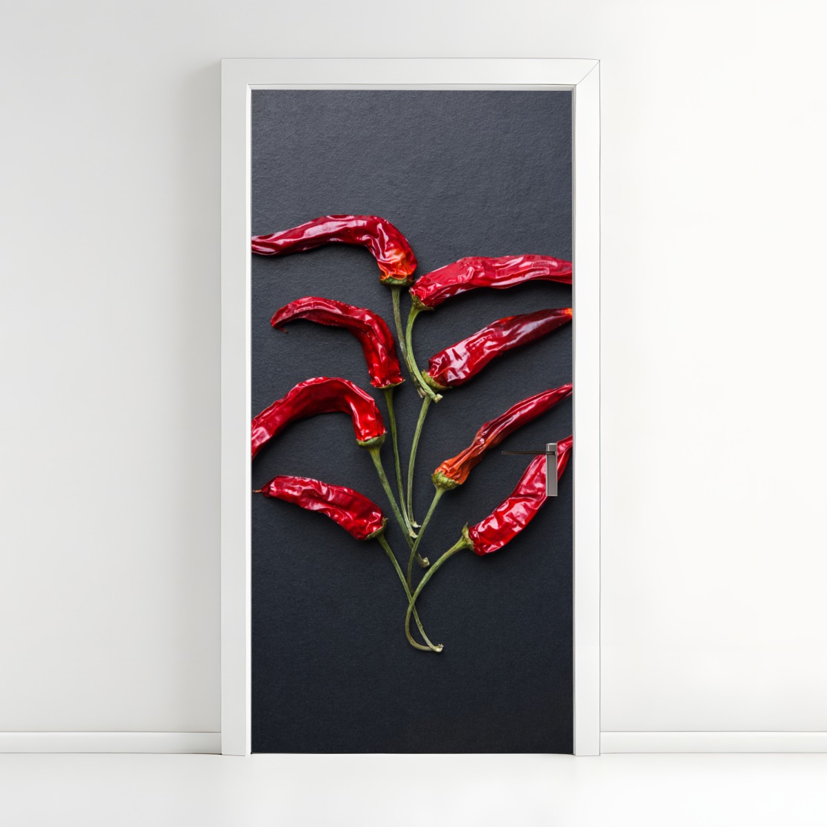 Door sticker red chili pepper culinary art – Wallissimo®
