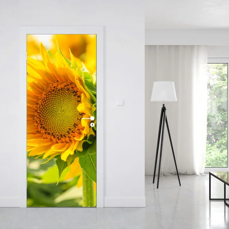 Naklejka na drzwi biały rozprysk na czarnym tle – Wallissimo®