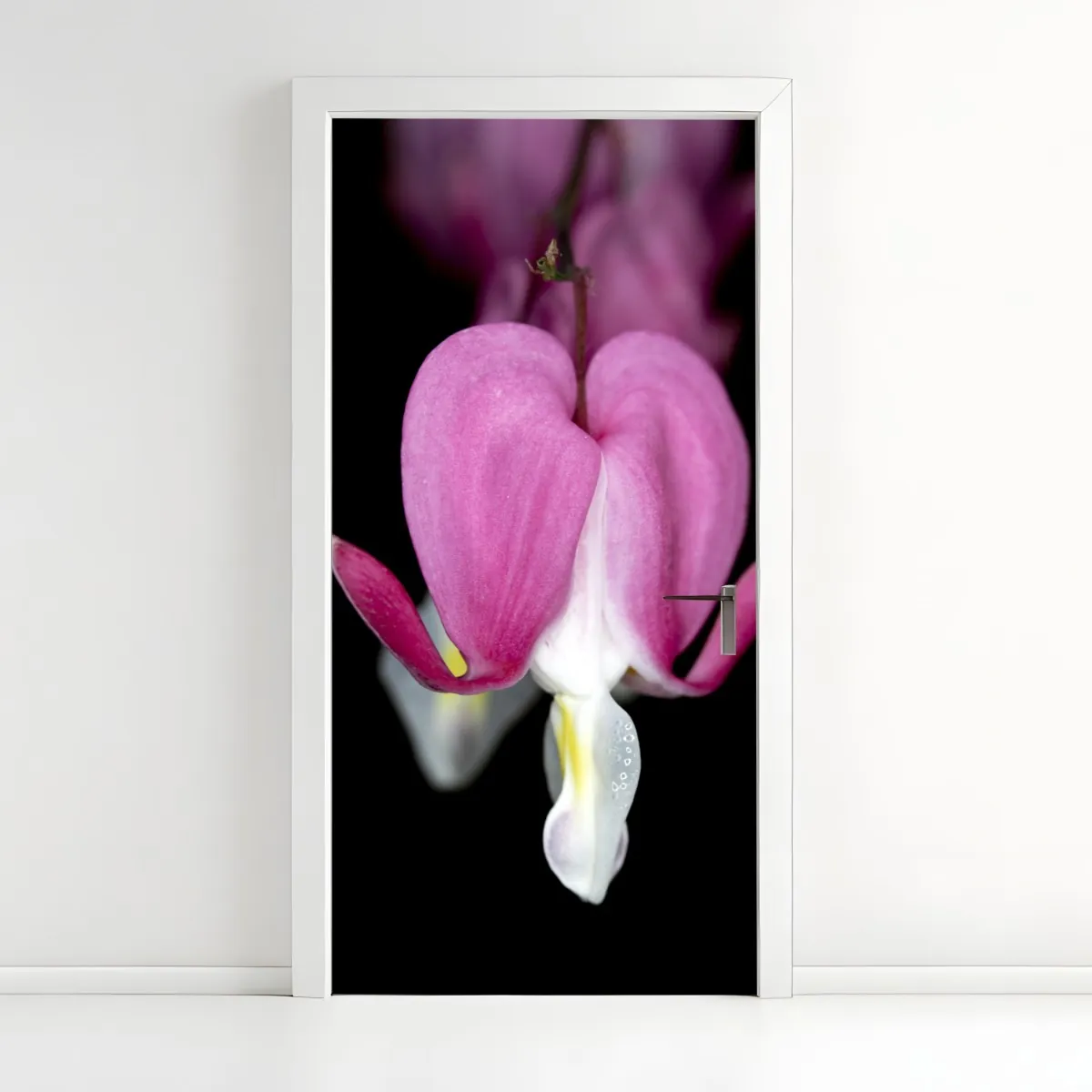 Naklejka na drzwi delikatne różowe serduszko zbliżenie kwiatowe – Wallissimo® Naklejka na drzwi delikatne różowe serduszko zbliżenie kwiatowe – Wallissimo®