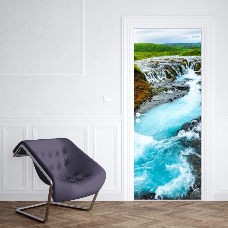 Naklejka na drzwi wodospad Bruarfoss, Islandia – Wallissimo® Naklejka na drzwi wodospad Bruarfoss, Islandia – Wallissimo®