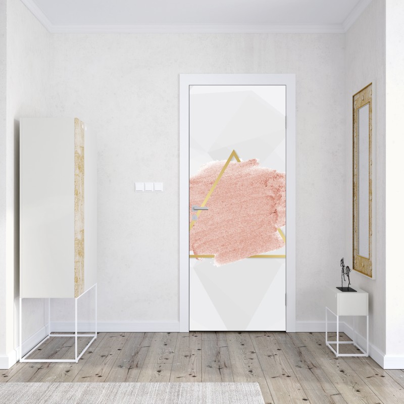 Naklejka na drzwi pastelowy różowy trójkąt abstrakcyjny – Wallissimo® Naklejka na drzwi pastelowy różowy trójkąt abstrakcyjny – Wallissimo®