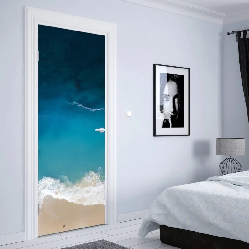 Naklejka na drzwi Haifoss wodospad o zachodzie słońca – Wallissimo®