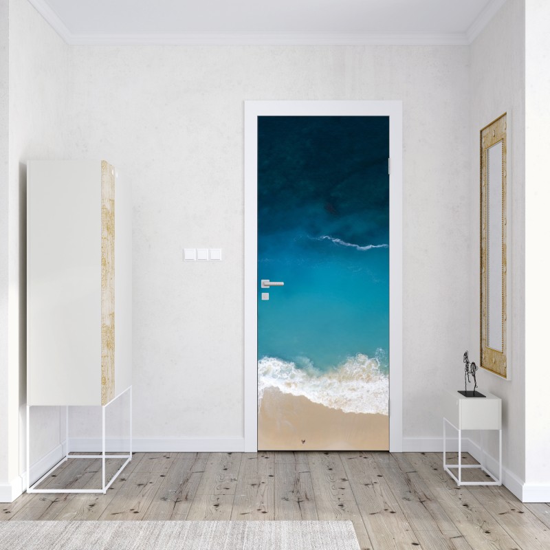 Naklejka na drzwi powietrzny widok turkusowej plaży na Nusa Penida – Wallissimo® Naklejka na drzwi powietrzny widok turkusowej plaży na Nusa Penida – Wallissimo®