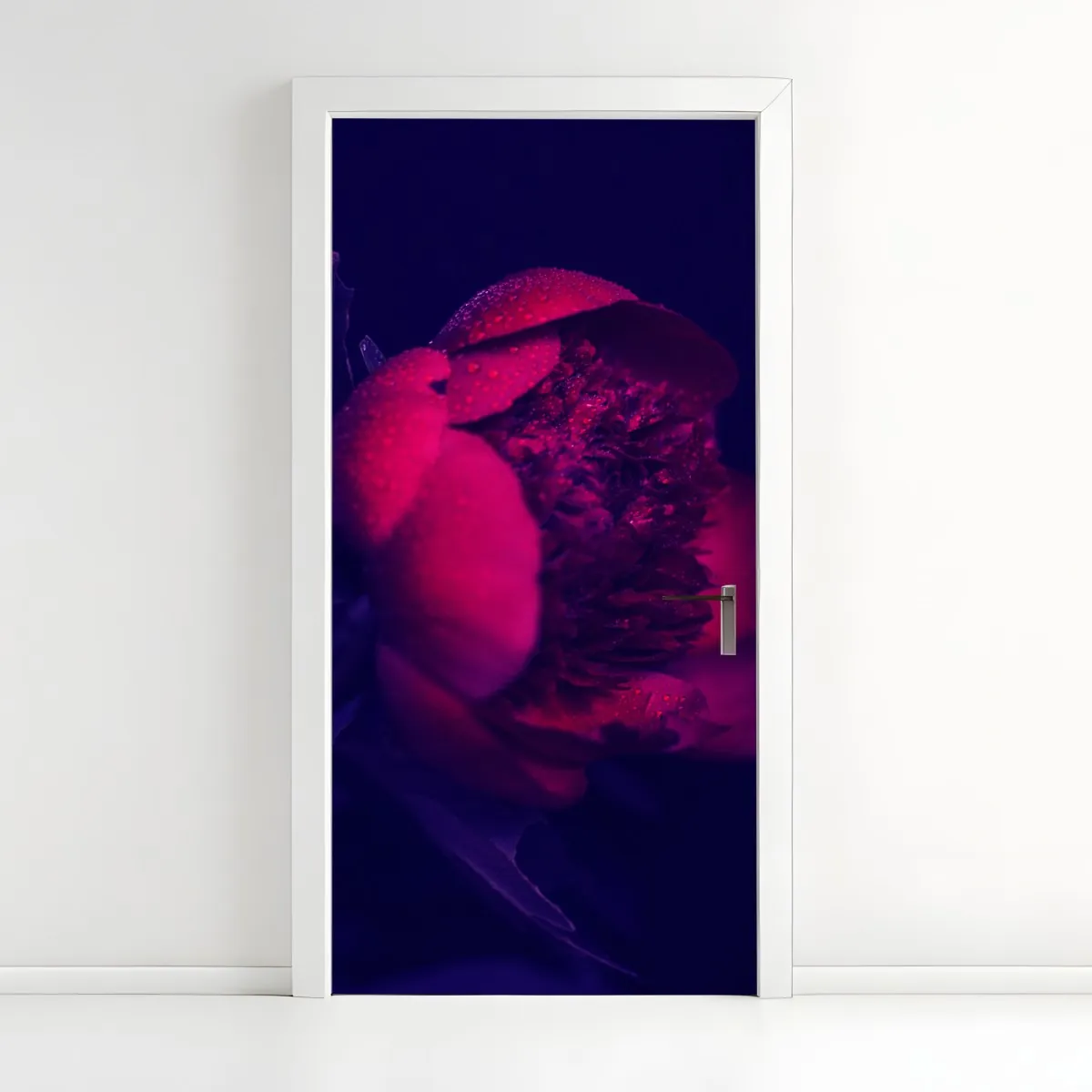 Naklejka na drzwi nastrojowa różowa piwonia zbliżenie – Wallissimo® Naklejka na drzwi nastrojowa różowa piwonia zbliżenie – Wallissimo®