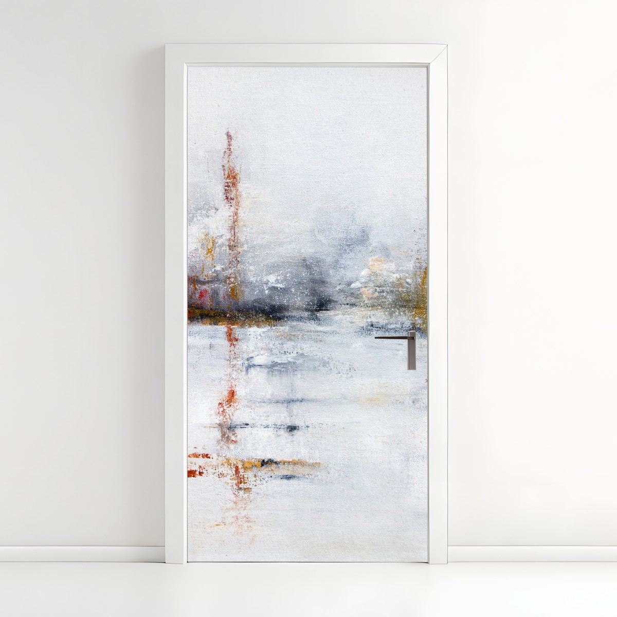 Door sticker serene abstract landscape in soft neutrals – Wallissimo®