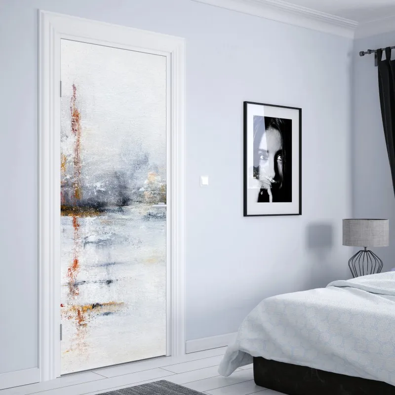 Naklejka na drzwi głęboka niebieska tekstura marmuru – Wallissimo®