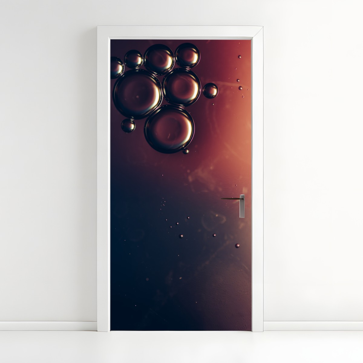 Door sticker floating oil bubbles on deep gradient – Wallissimo®