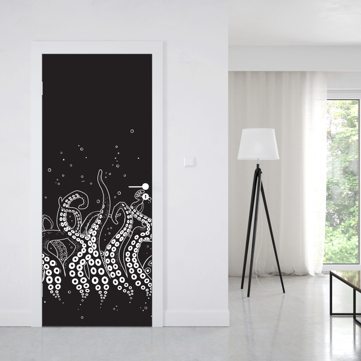 Naklejka na drzwi wzór macek ośmiornicy – Wallissimo® Naklejka na drzwi wzór macek ośmiornicy – Wallissimo®