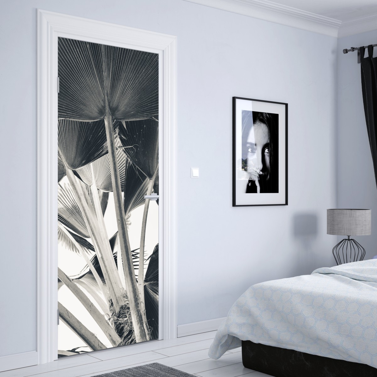 Naklejka na drzwi tropikalna kompozycja liści bananowca – Wallissimo® Naklejka na drzwi tropikalna kompozycja liści bananowca – Wallissimo®