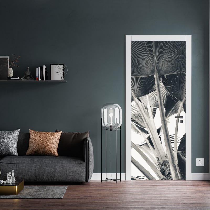 Naklejka na drzwi tropikalna kompozycja liści bananowca – Wallissimo® Naklejka na drzwi tropikalna kompozycja liści bananowca – Wallissimo®