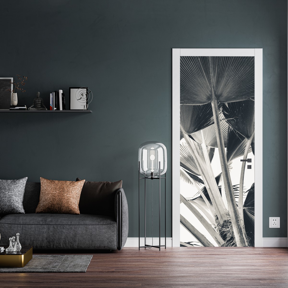 Naklejka na drzwi tropikalna kompozycja liści bananowca – Wallissimo® Naklejka na drzwi tropikalna kompozycja liści bananowca – Wallissimo®