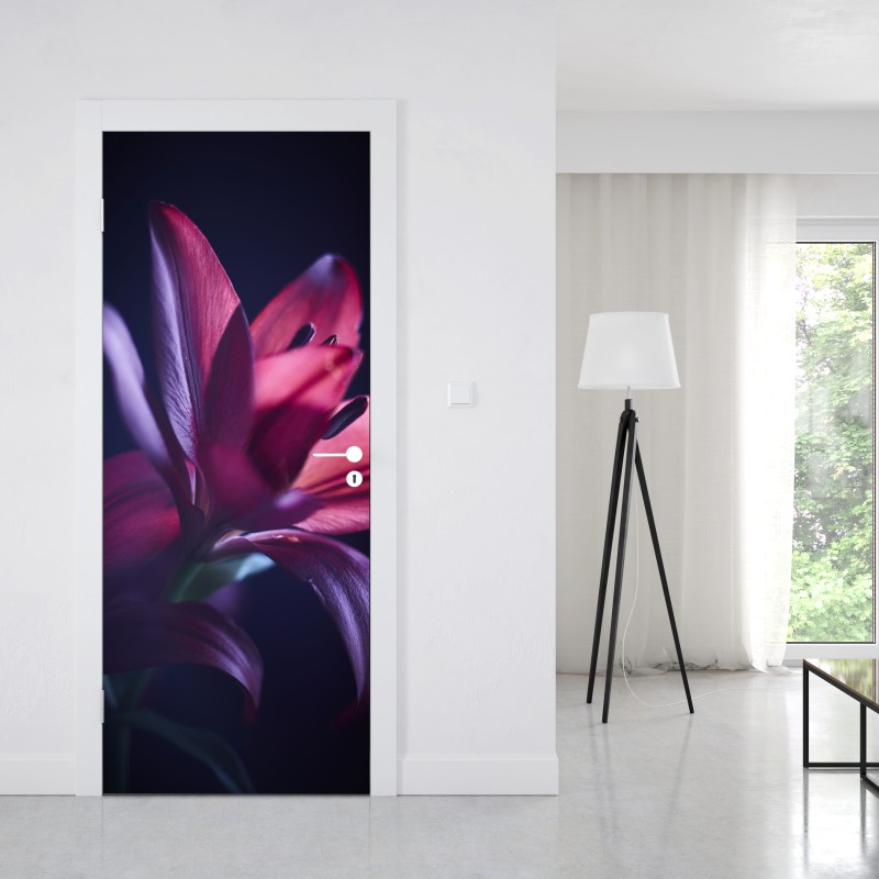 Naklejka na drzwi głęboka niebieska tekstura marmuru – Wallissimo®