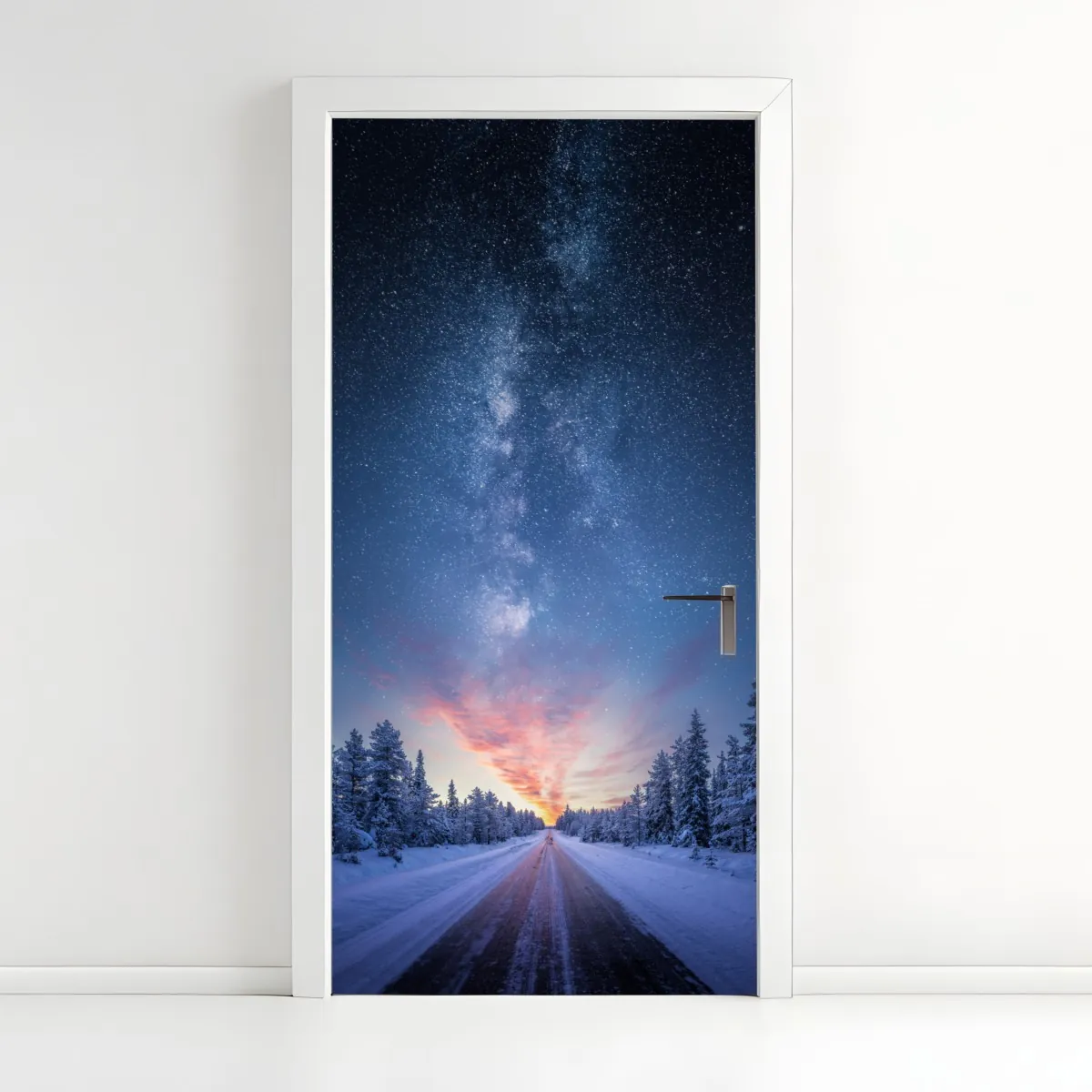 Naklejka na drzwi droga do mlecznej drogi o wschodzie słońca – Wallissimo® Naklejka na drzwi droga do mlecznej drogi o wschodzie słońca – Wallissimo®