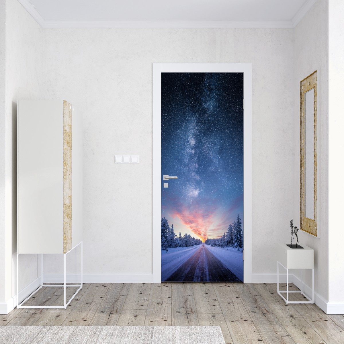 Naklejka na drzwi droga do mlecznej drogi o wschodzie słońca – Wallissimo® Naklejka na drzwi droga do mlecznej drogi o wschodzie słońca – Wallissimo®
