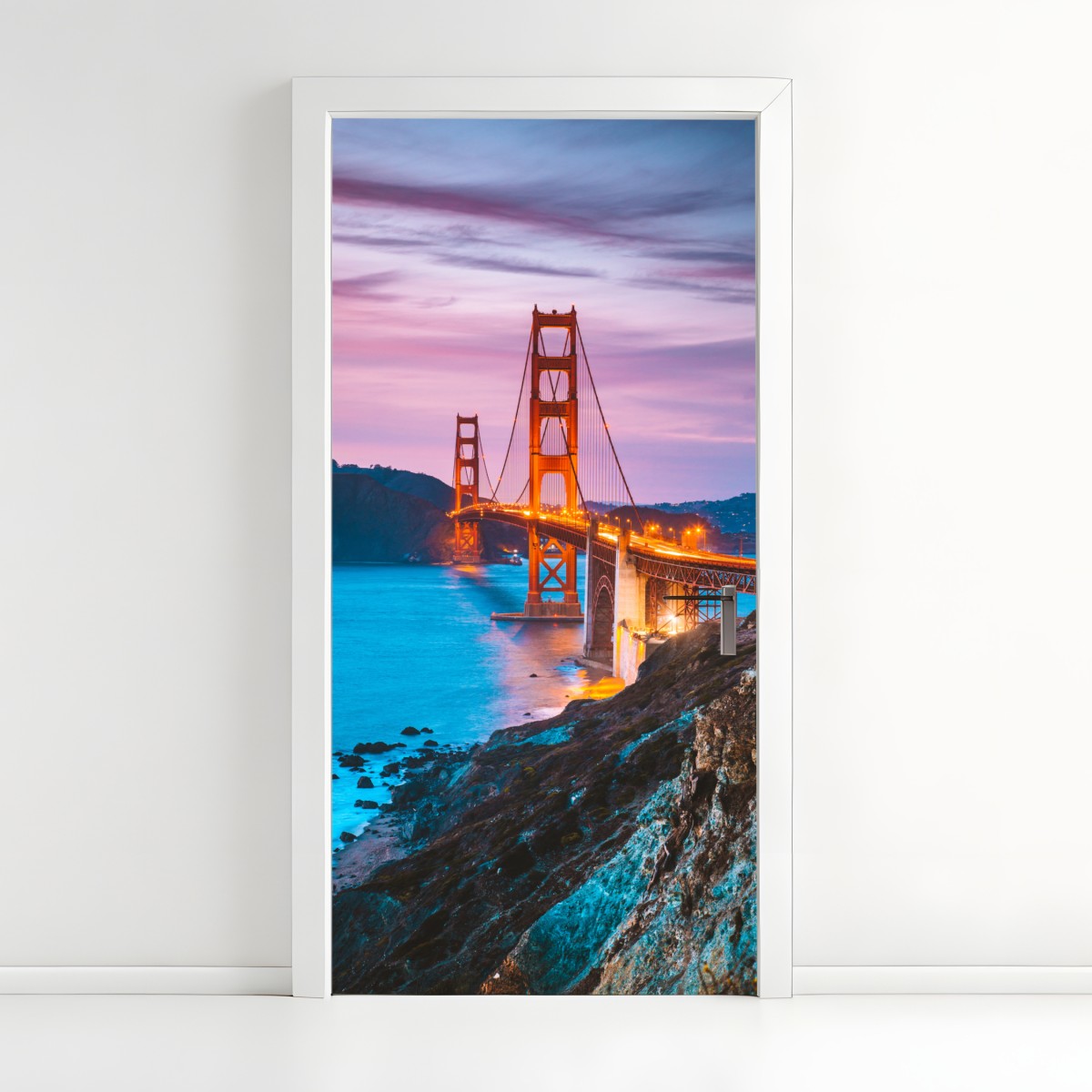 Door sticker Golden Gate Bridge at twilight, San Francisco – Wallissimo®